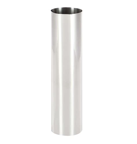 decmode industrial   stainless steel cylinder vase silver
