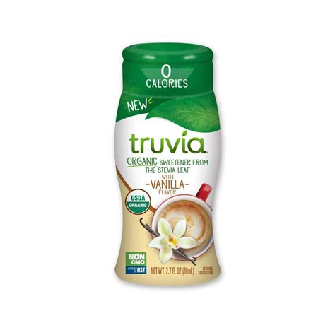 truvia organic  calorie liquid stevia sweetener bottle vanilla