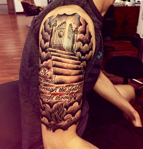 Stairway To Heaven Half Sleeve Tattoos For Guys Heaven Tattoos Tattoos