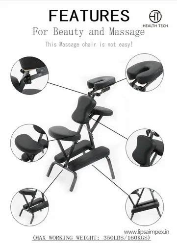 black mild steel folding massage chair mc  rs piece