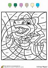 Coloriage Magique Additions Numbers Coloriages Tyranosaure sketch template