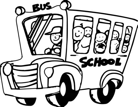 funny bus kids cartoon wall preschool coloring page wecoloringpagecom