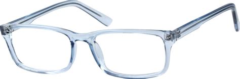 blue translucent rectangular eyeglasses 1254 zenni optical eyeglasses