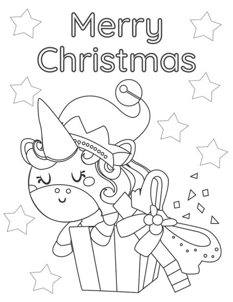 christmas unicorn coloring page  printable printable christmas