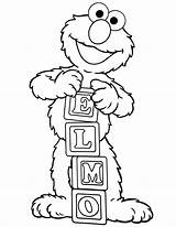 Coloring Elmo Pages Sesame Street Popular sketch template