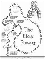 Rosary Pray Prayers Thecatholickid Rosaries Mysteries Praying Hail Book Getcolorings Pack Sacrament Recite sketch template