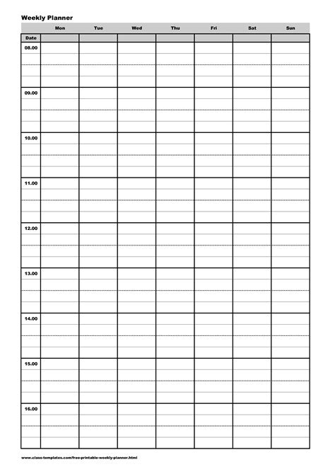 printable daily calendar  time slots weekly calendar