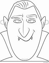 Dracula Mask Halloween Coloring Outline Printable Pigs sketch template