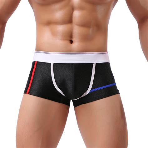 Sexy Men S Stripe Soft Comfortable Nylon Underwear Boxer Briefs