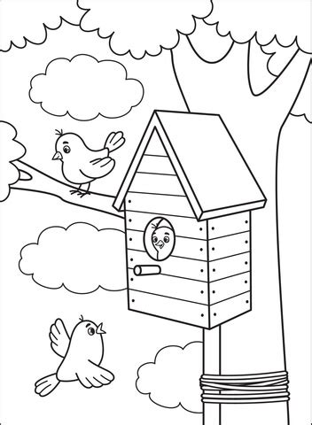 printable birdhouse coloring pages