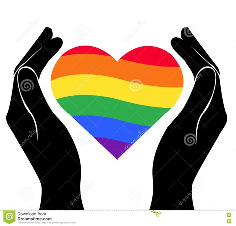 hand holding heart rainbow flag lgbt symbol vector stock vector