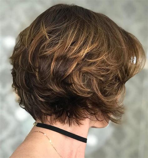 Short Feathered Haircut With Highlights Short Hairstyles For Thick