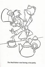 Coloring Tea Party Mad Hatter Pages Alice Wonderland Boston Drawing Hatters Having Disney Cartoon Color Drawings Colorluna Printable Fancy Getcolorings sketch template