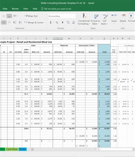 editable excel sheets services construct estimates