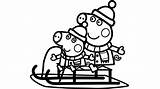 Peppa Christmas Pig Colouring Coloring sketch template