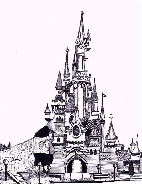 disney castle   drawn   previous project illustration disney