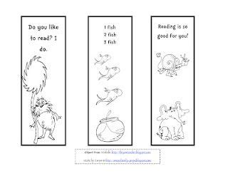 preschool printables coloring bookmarks book markers dr seuss