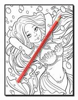 Coloring Mermaid Book Jade Summer Pages sketch template