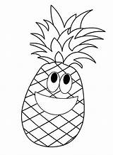 Pineapple Coloring Pages Printable Fruit Kids Para Cartoon Fruits Cute Ananas Sheets Color Preschoolactivities Frutas Colouring Drawing Crafts Colorir Pine sketch template