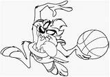 Basketball Coloring Pages Taz Devil Tasmanian Tazmania Drawing Plays Kids Baby Colouring Print Drawings Jam Space Color Printable Looney Tunes sketch template