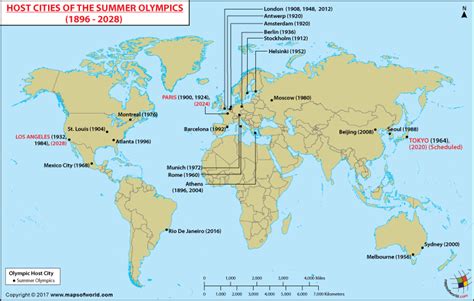 olympic host cities map host cities of summer olympics