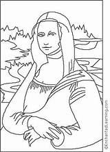 Coloring Vinci Da Leonardo Lisa Mona Color Monalisa Enchantedlearning Pages Region Click La sketch template