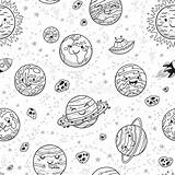 Planets Sun Pianeti Colorare Rakete Asteroiden Entwurf Nahtloses Sonnensystems Karikaturart Planeten Disegni Rocket Asteroids Bambini Planetas Colorear sketch template