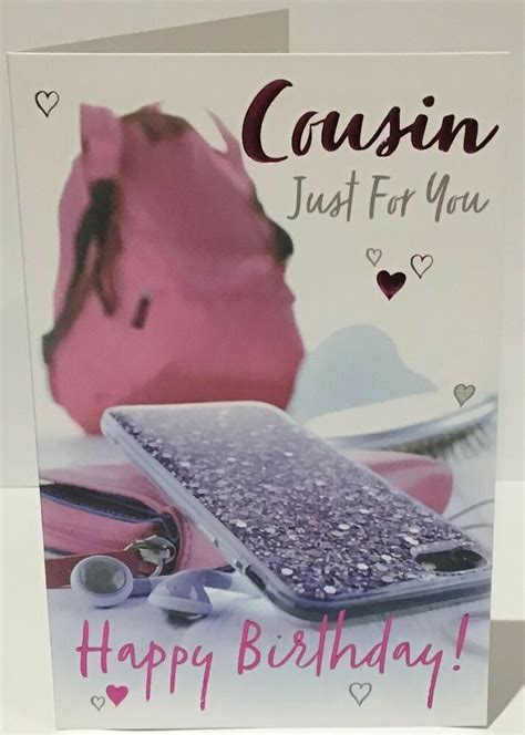 cousin birthday card female    inches words wishes
