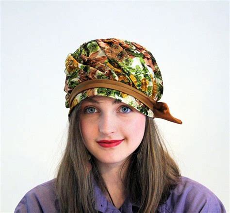 Vintage Metallic Floral Hat Chic Brocade Pillbox Hat 60s Green And Gold