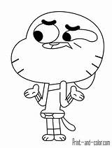 Gumball Coloring Pages Amazing Cartoon Cholo Color Print Para Desenhar Desenhos Network Kids Printable Drawings Drawing Clarence Fun Template Coisas sketch template