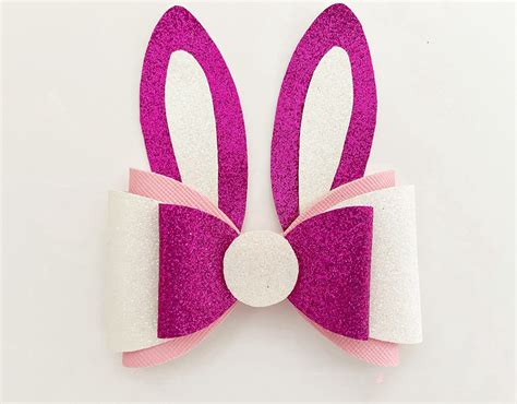 bunny bow template svghairbow template svgbow svg etsy