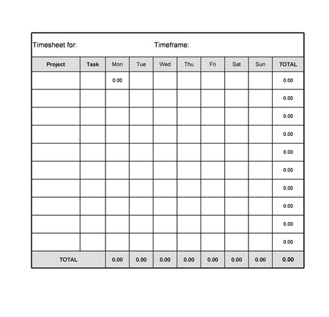 time card template printable printable templates