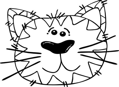 cartoon cat face outline clip art vector clip art  royalty
