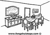 Room Dinning Coloring Dinner Table Drawing Buildings Architecture Pages Getdrawings Getcolorings sketch template