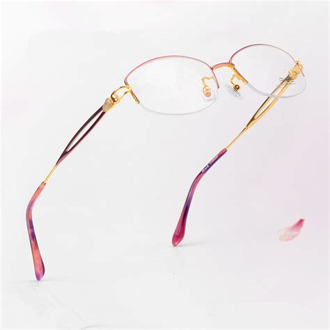 pure titanium eyeglasses frame women half frame myopia glasses