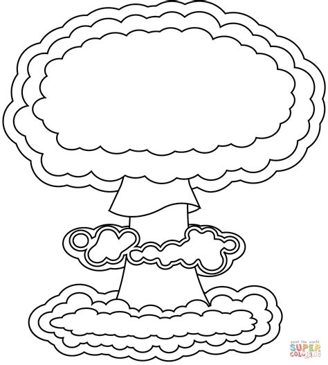 nuclear explosion coloring page  printable coloring pages