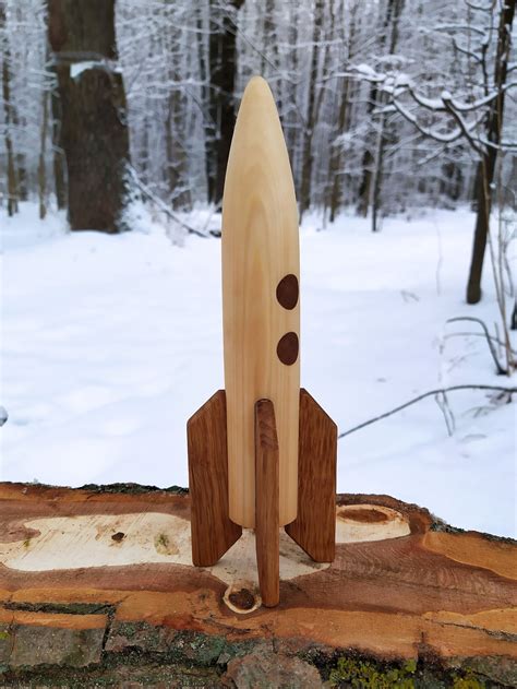 wooden rocket toy space ship  baby gift  children etsy