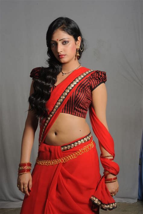 indian actress haripriya latest new red half saree photoshoot show navel and waist