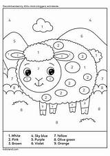 Number Color Sheep Worksheets Worksheet Kidloland Printable Activity Kids sketch template
