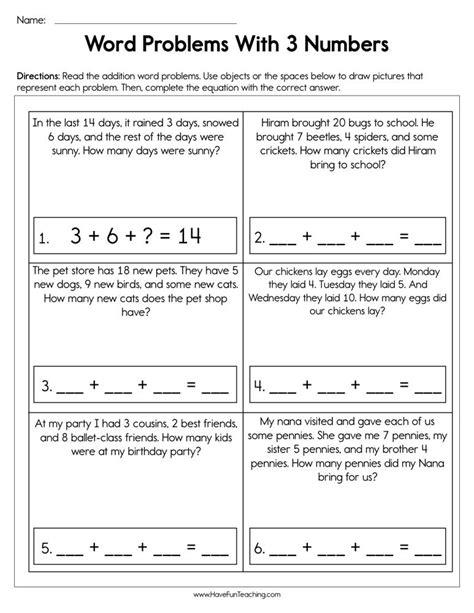 writing equations  word problems worksheet support worksheet