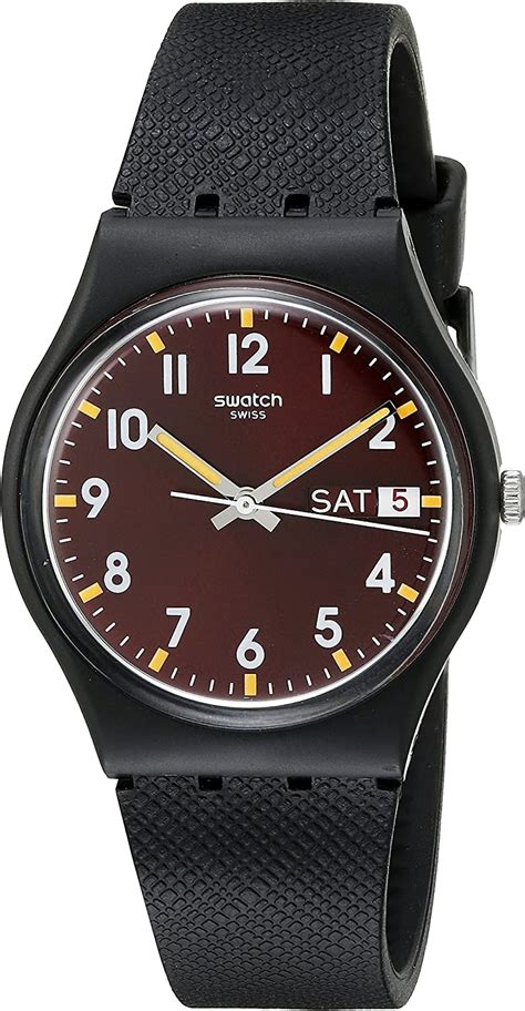 swatch men s digital quartz watch with silicone bracelet gb753