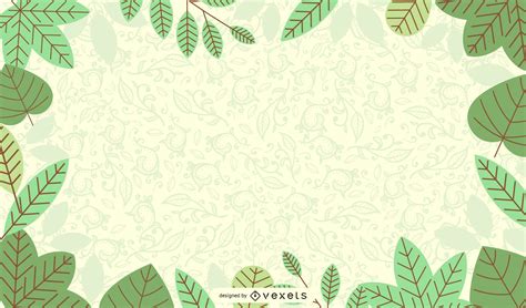 Descarga Vector De Fondo De Naturaleza Verde Fresca Con Floritura