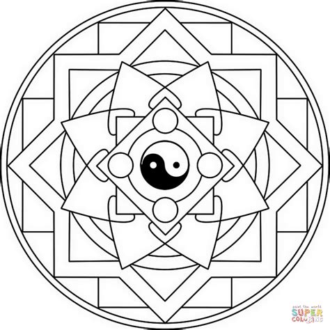 mandala  yin  coloring page  printable coloring pages