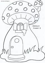 Maestra Autunno Addobbi Mushroom Colouring Setas Casetta Mushrooms Houses Img152 Funghetto sz Autunnale sketch template