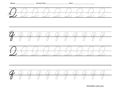 tracing worksheet cursive letter