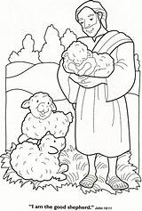Shepherd Good Coloring Pages Bible Jesus Sheep Colouring Printable Sunday Kids Lost Visit Lord School sketch template