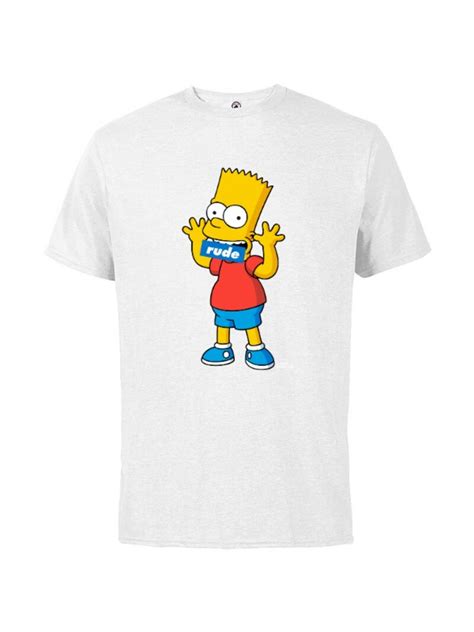 The Simpsons Bart Simpson Rude Mouth Short Sleeve Cotton T Shirt For
