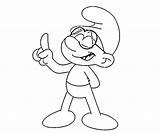 Brainy Smurf Coloring sketch template