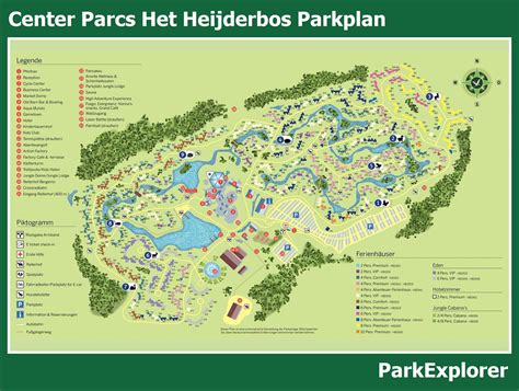 center parcs het heijderbos karte mit allen ferienhaeusern und einrichtungen parkexplorer