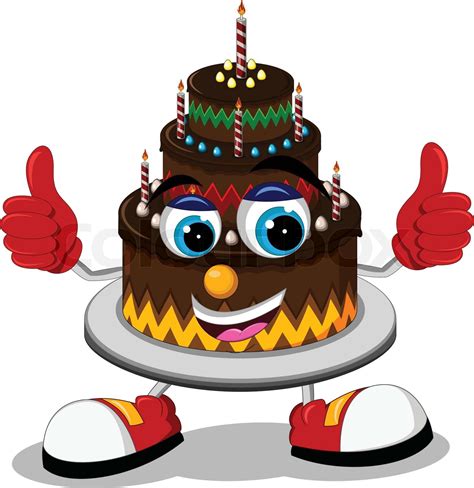 birthday cake cartoon thumb  stock vector colourbox